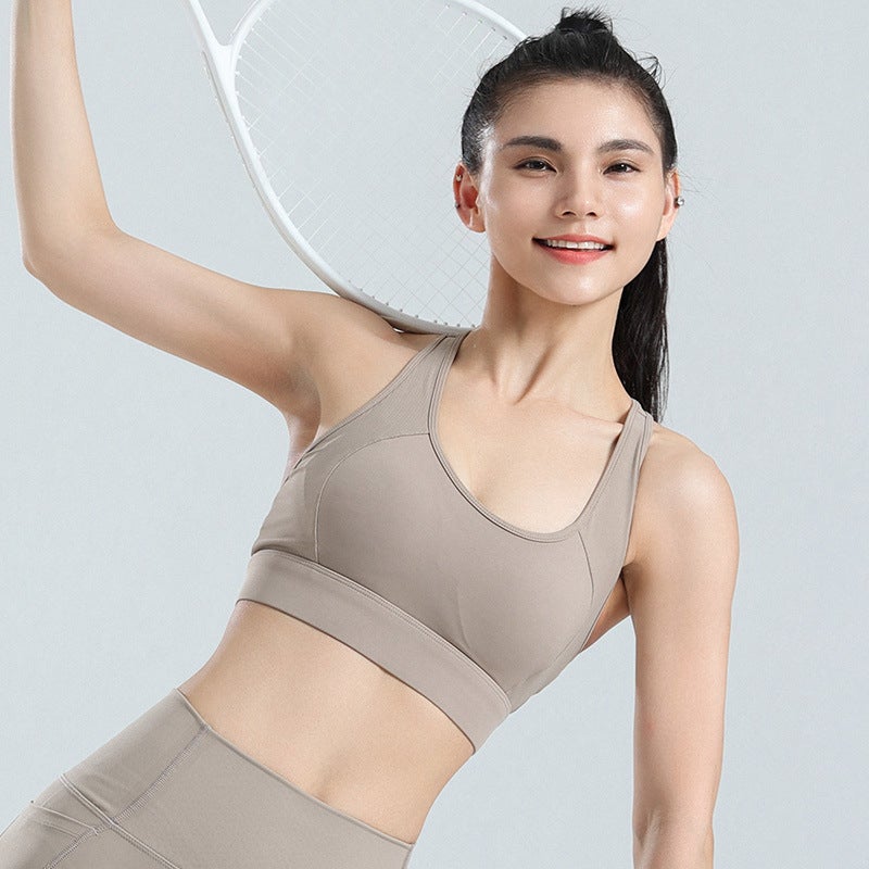 Plus Size Sports Bra Women'S Mesh Beautiful Back Breathable Running Shock-Proof One-Piece Fixed Thin Cup Yoga Fitness Bra Summer - Image 5